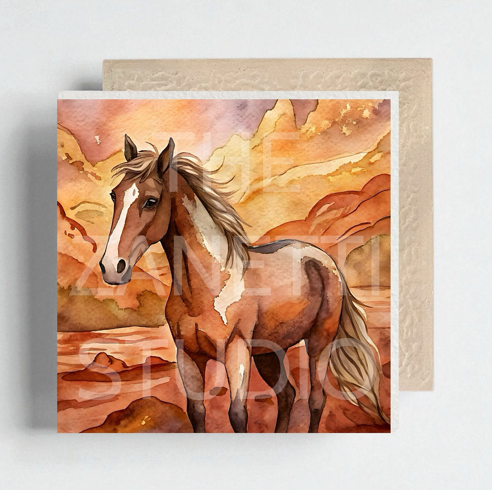 Thumbnail: 🐎 Horse Ceramic Decorative Tile 6”x6”