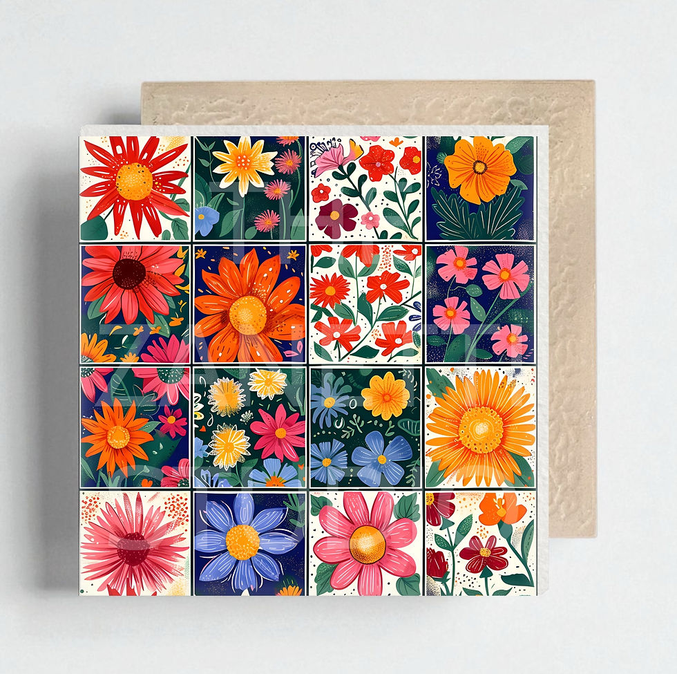 Thumbnail: 💐 Flowers Ceramic Decorative Tile 6”x6”