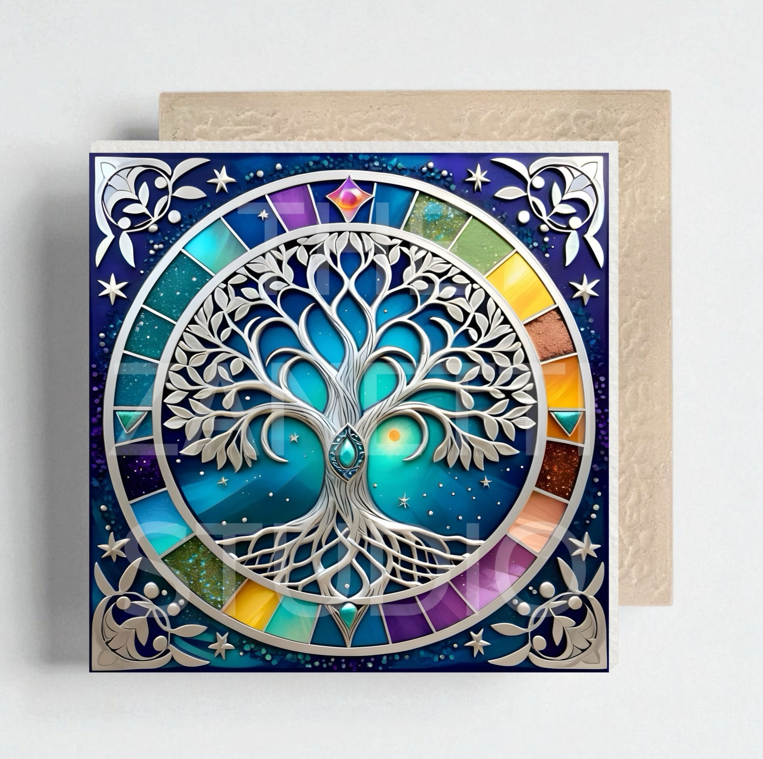 🌳 Tree of Life Ceramic Decorative Tile 6”x6”