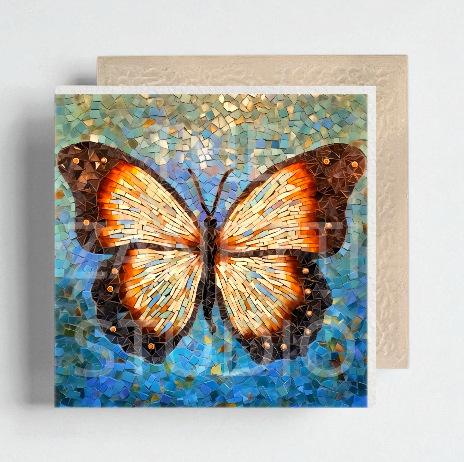 🦋 Butterfly Ceramic Decorative Tile 6”x6”