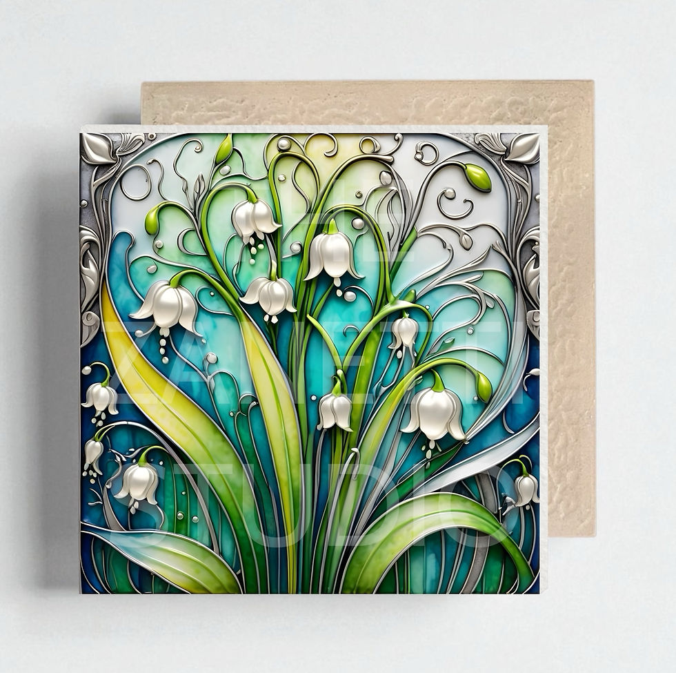 Thumbnail: 💐 Flower Ceramic Decorative Tile 6”x6”