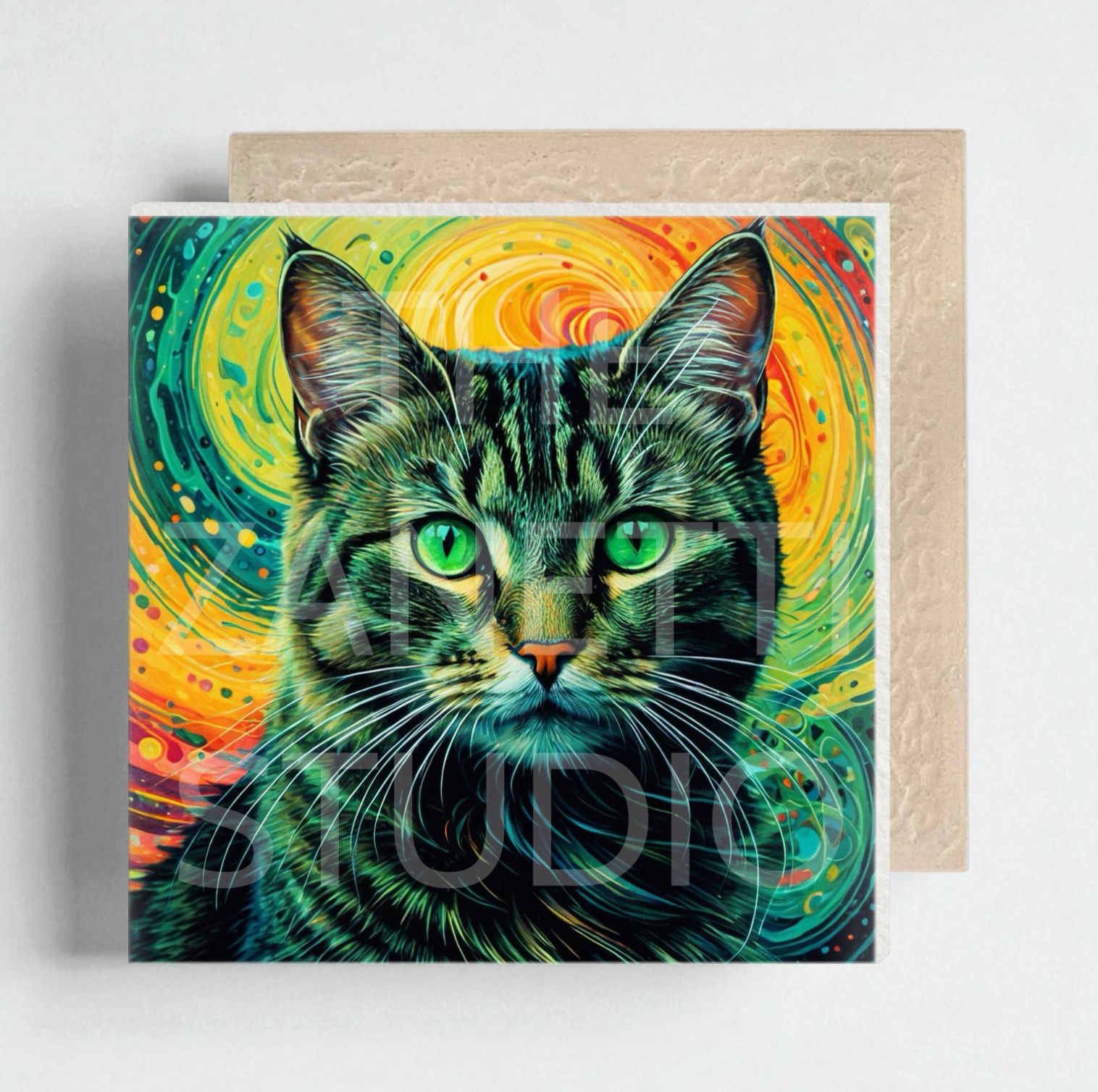 🐈 Cat Ceramic Decorative Tile 6”x6”