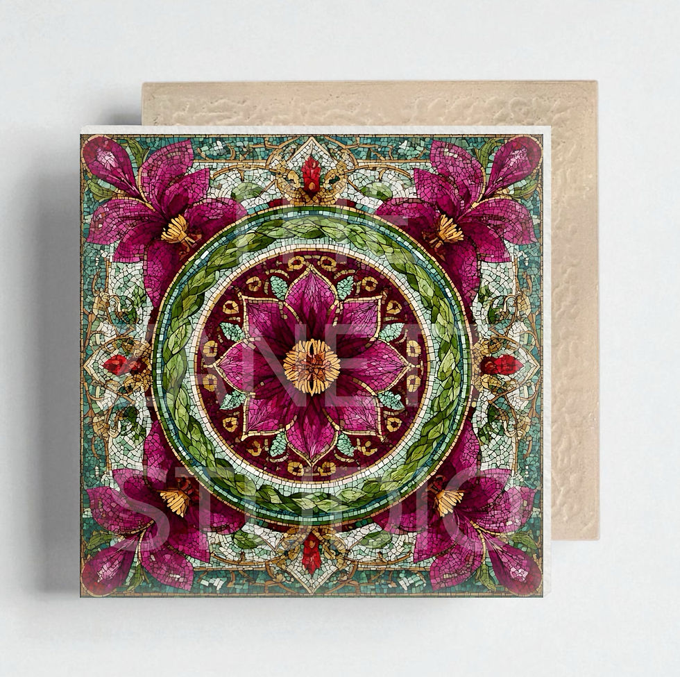 Thumbnail: 💐 Flower Ceramic Decorative Tile 6”x6”
