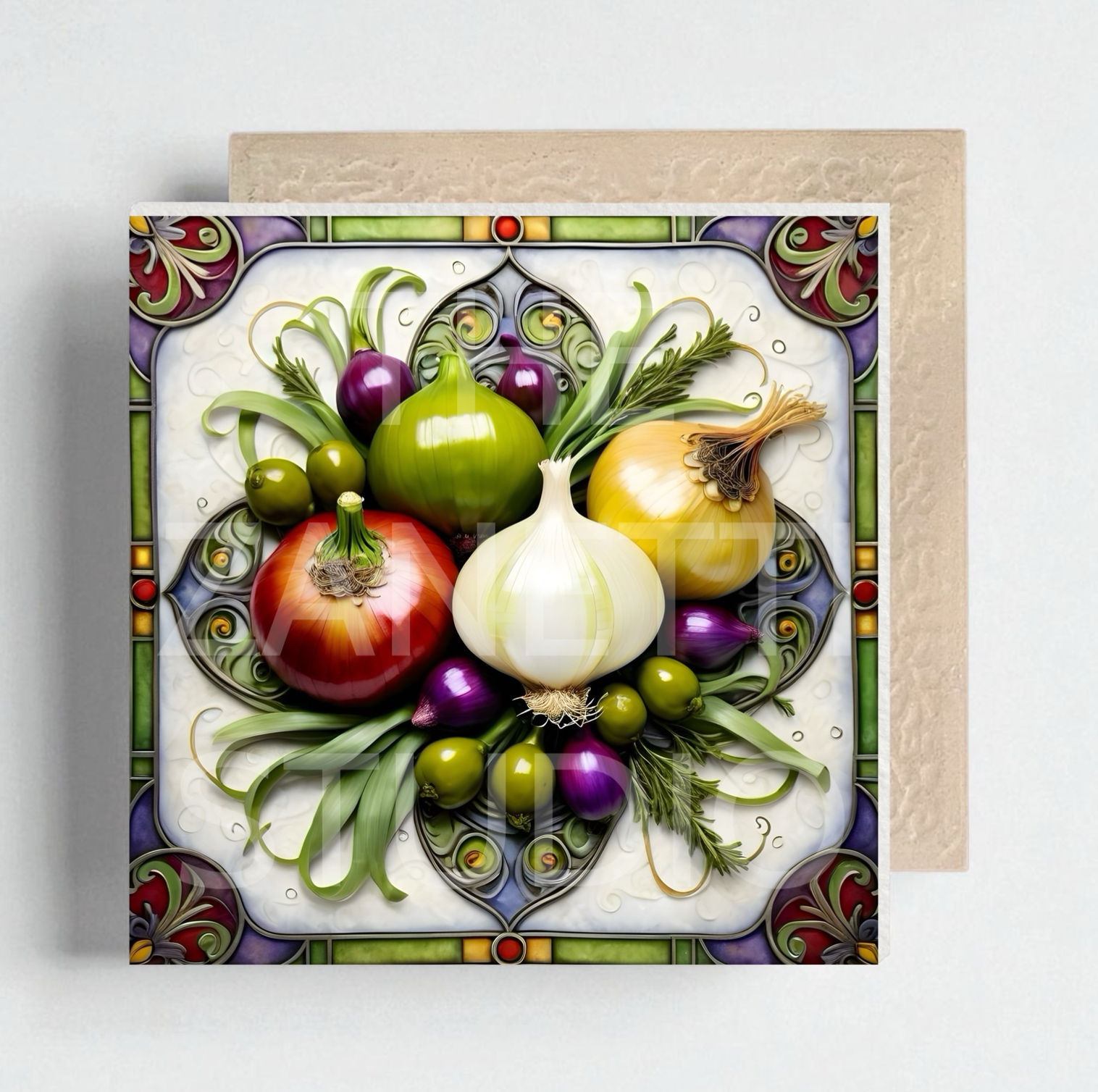 🥗 Vegetables Ceramic Decorative Tile 6”x6”