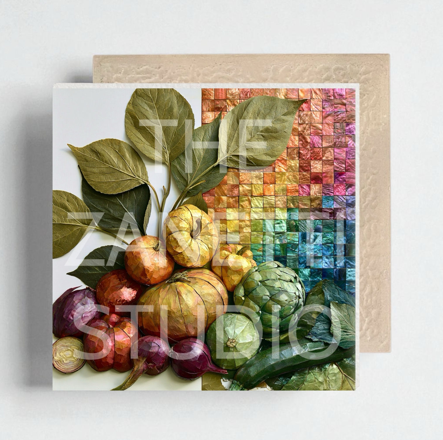 🥗 Vegetables Ceramic Decorative Tile 6”x6”