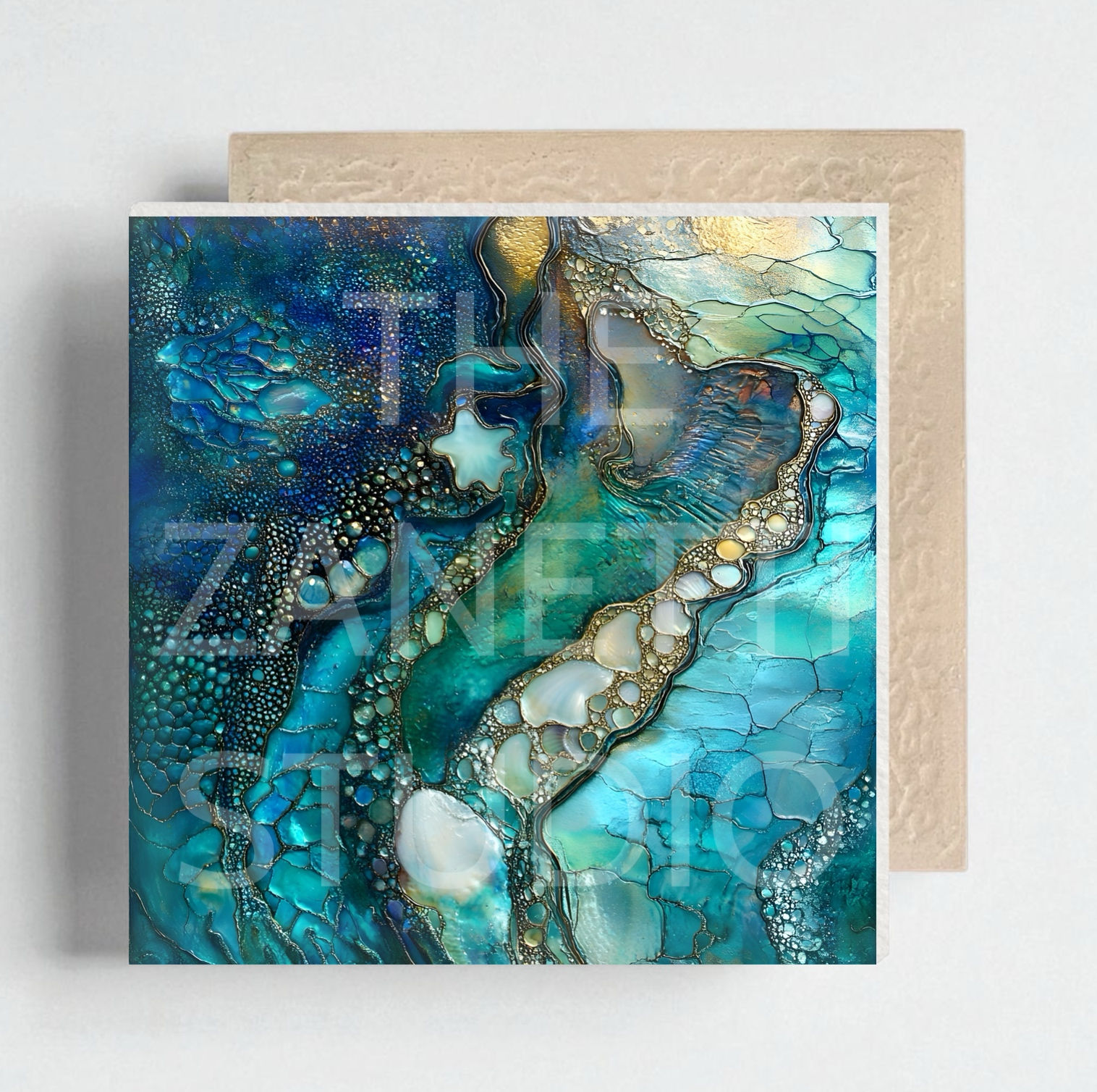 🐚 Sea Shells Ceramic Decorative Tile 6”x6”