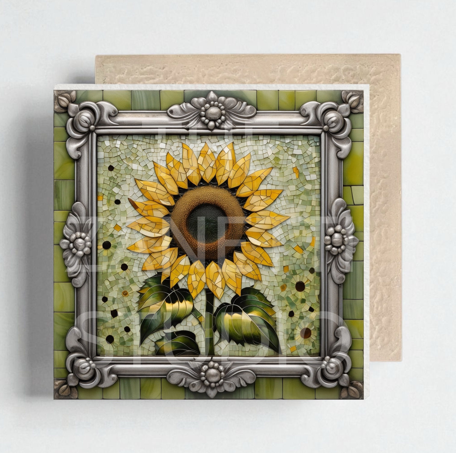 🌻 Sunflower Ceramic Decorative Tile 6”x6”