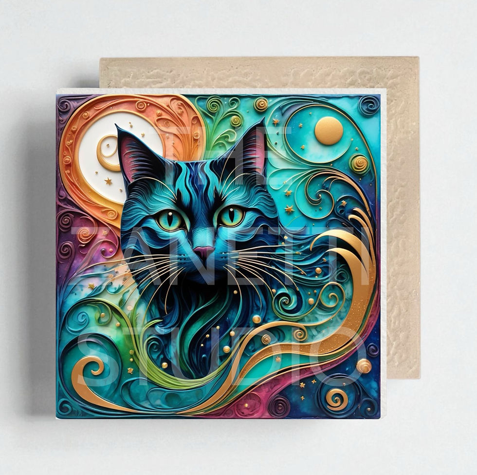 Thumbnail: 🐈 Cat Ceramic Decorative Tile 6”x6”