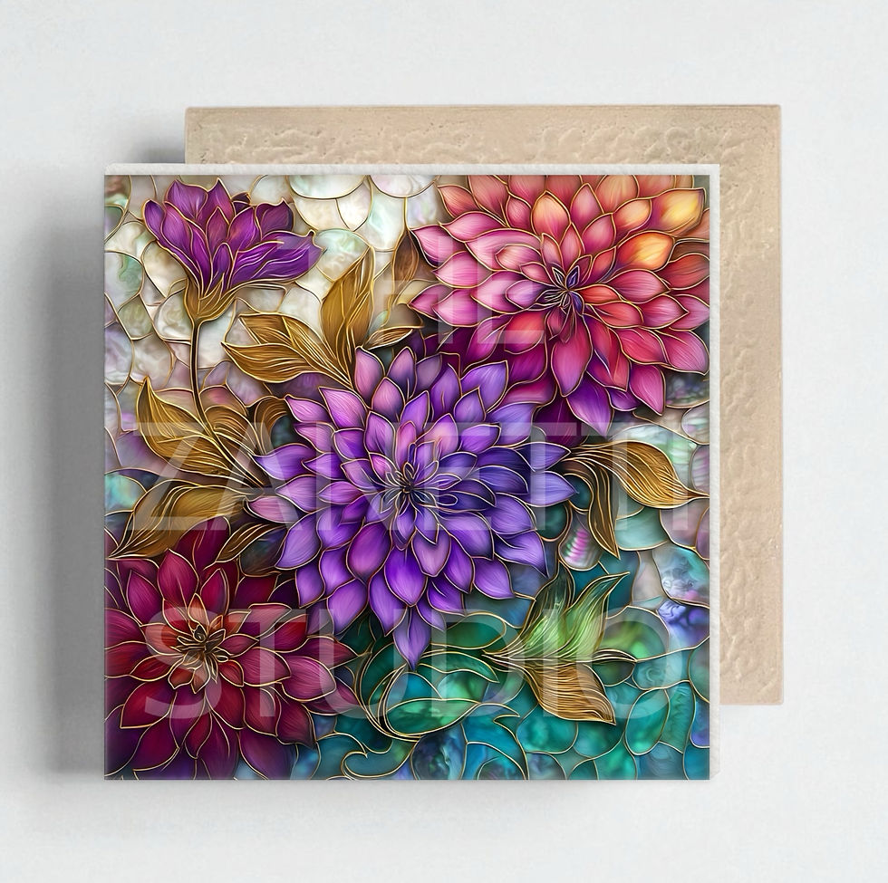 Thumbnail: 💐 Flower Ceramic Decorative Tile 6”x6”
