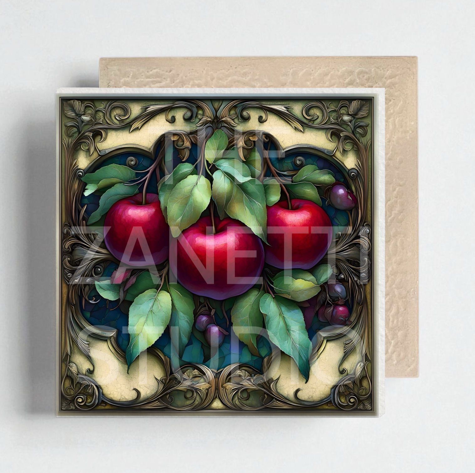 🍎 Apples Ceramic Decorative Tile 6”x 6”