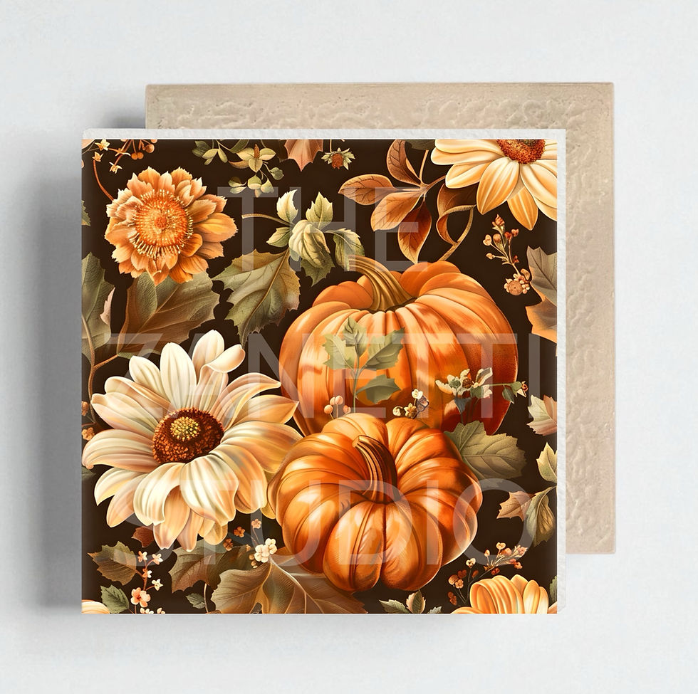 Thumbnail: 🎃 Pumpkin Ceramic Decorative Tile 6”x 6”