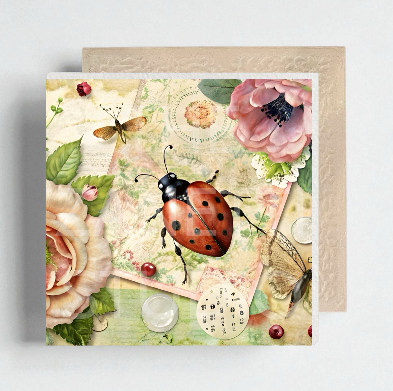 🐞 Ladybug Ceramic Decorative Tile 6”x6”