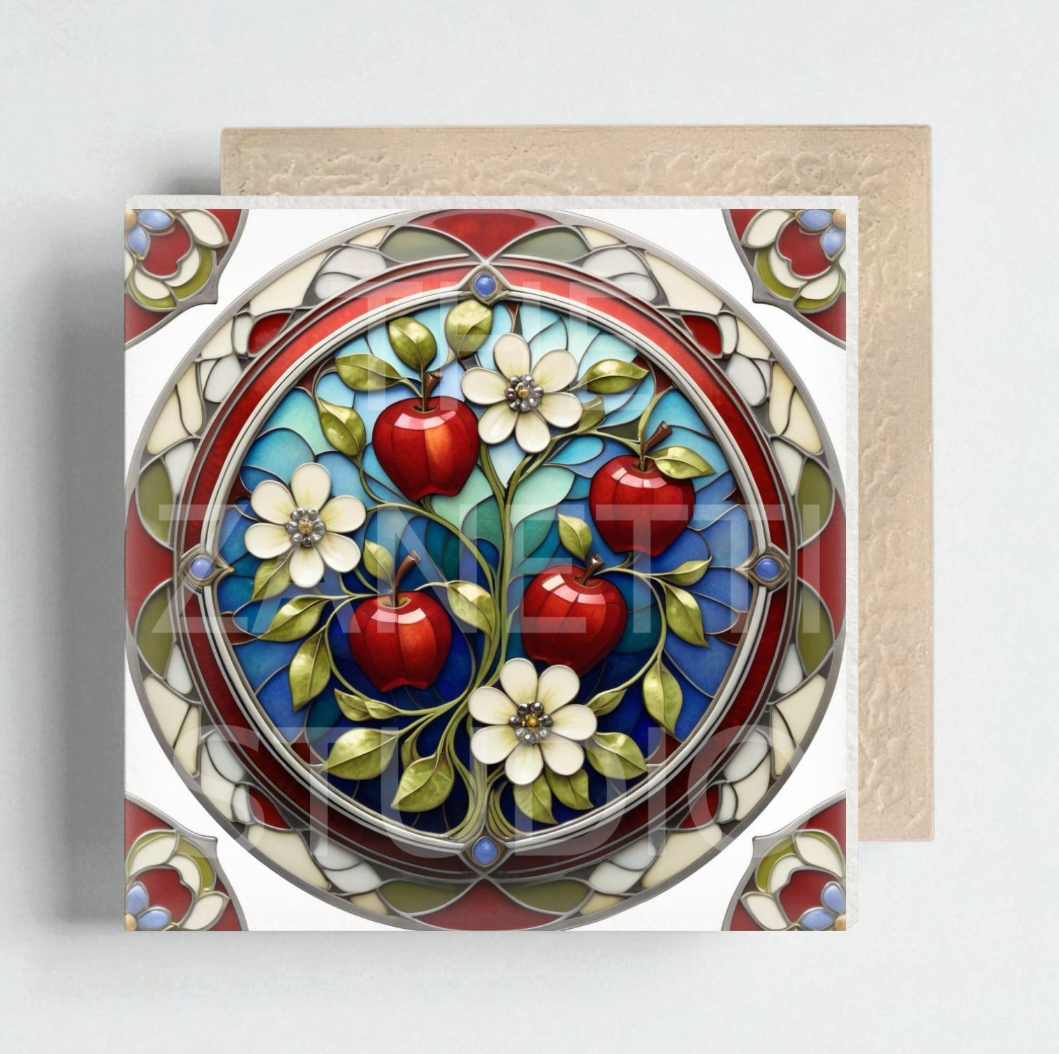 Apples Ceramic Decorative Tile 6”x6”