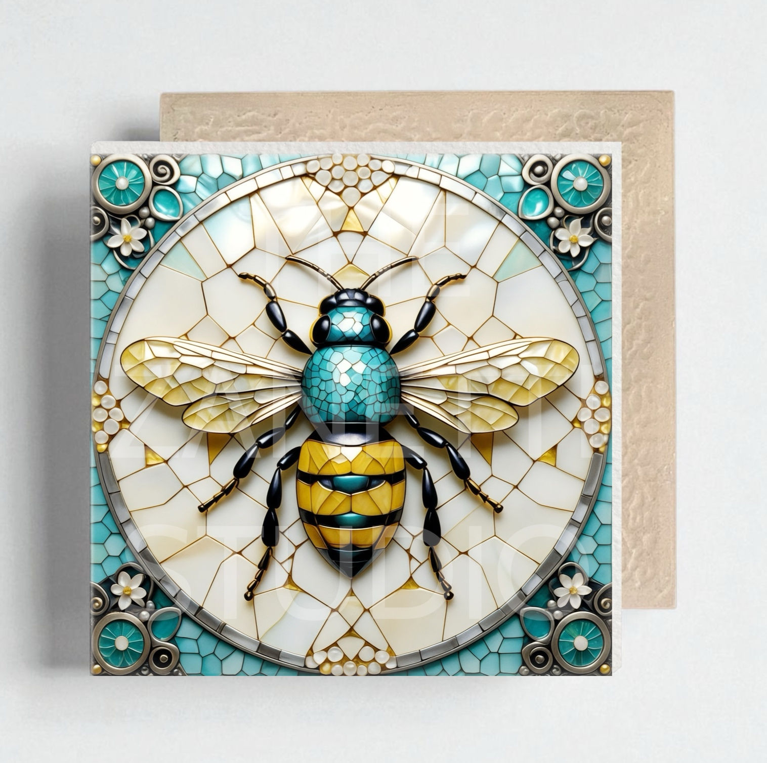 🐝 Bee Ceramic Decorative Tile 6”x6”