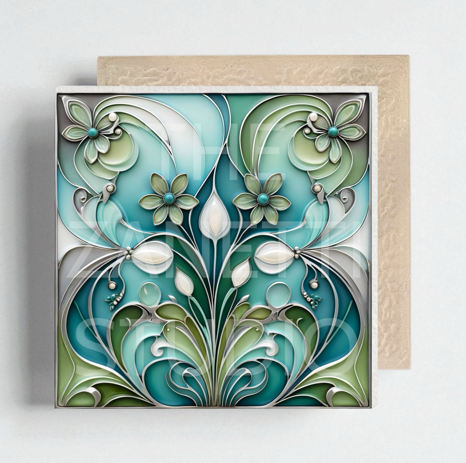 💐 Flower Ceramic Decorative Tile 6”x6”