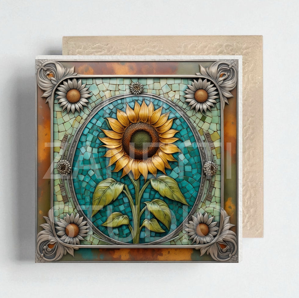 Thumbnail: 🌻 Sunflower Ceramic Decorative Tile 6”x6”