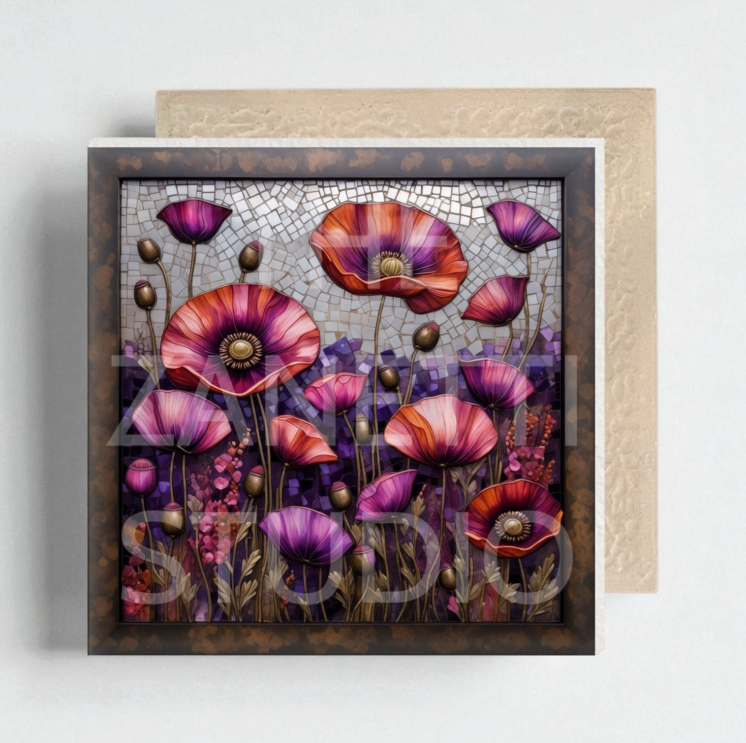 💐 Flower Ceramic Decorative Tile 6”x6”
