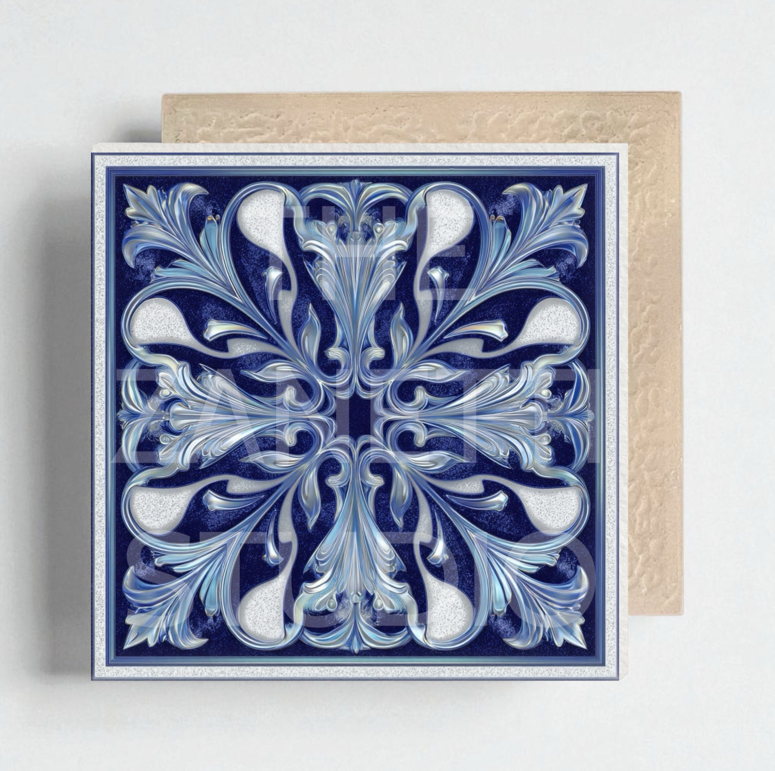 Blue Portuguese StyleCeramic Decorative Tile 6”x6”