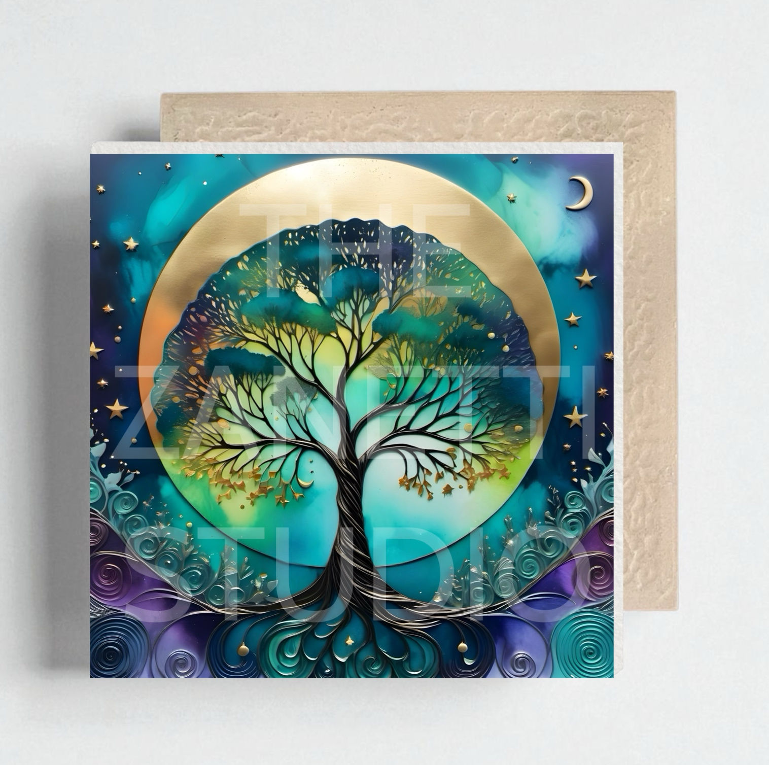 🌳 Tree of Life Ceramic Decorative Tile 6”x6”