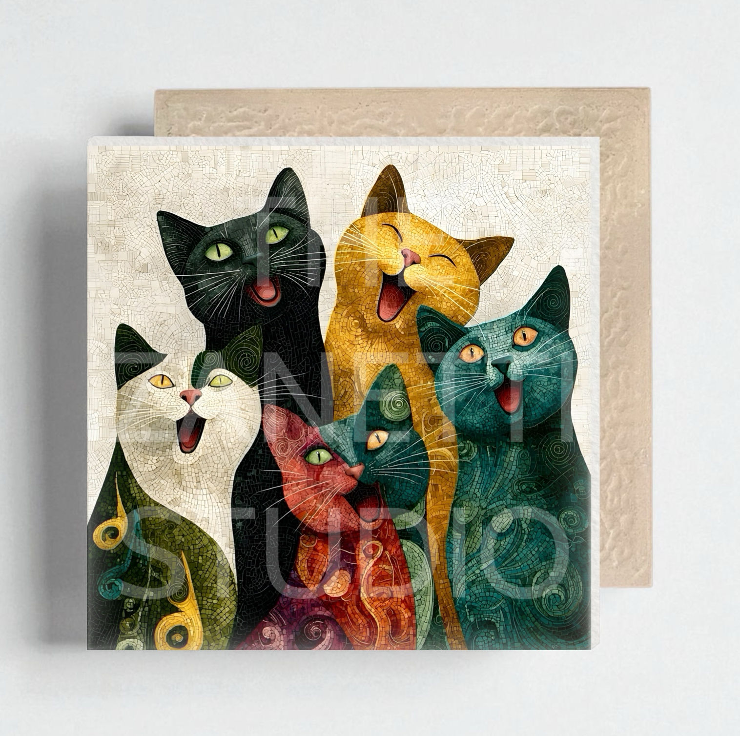 🐈⬛ Cat Ceramic Decorative Tile 6”x6”