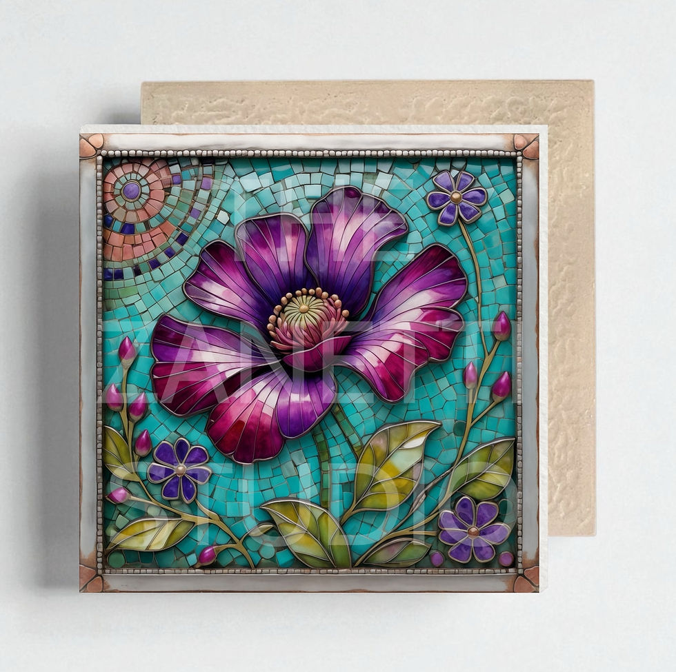 Thumbnail: 💐 Flower Ceramic Decorative Tile 6”x6”