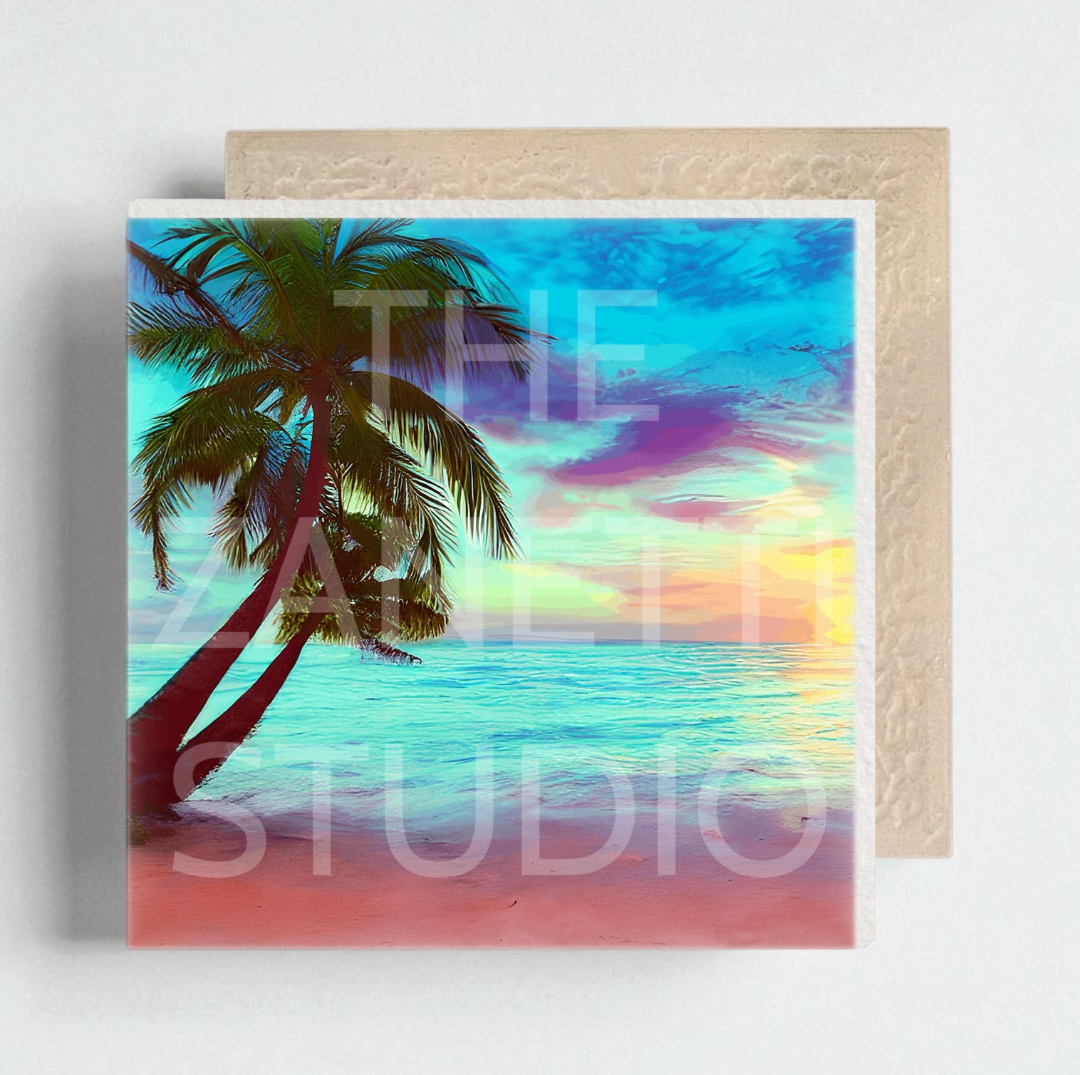 Beach Ceramic Decorative Tile 6”x6”