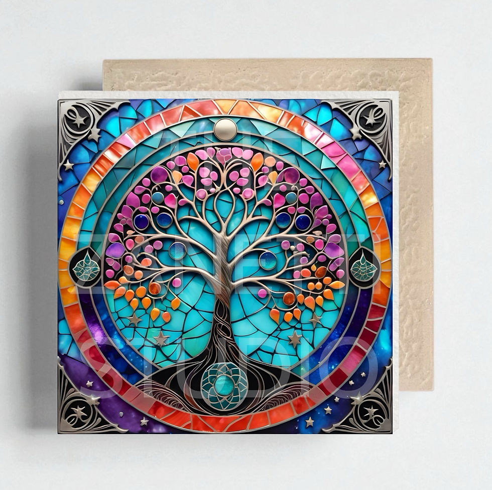 Thumbnail: 🌳 Tree of Life Ceramic Decorative Tile 6”x6”