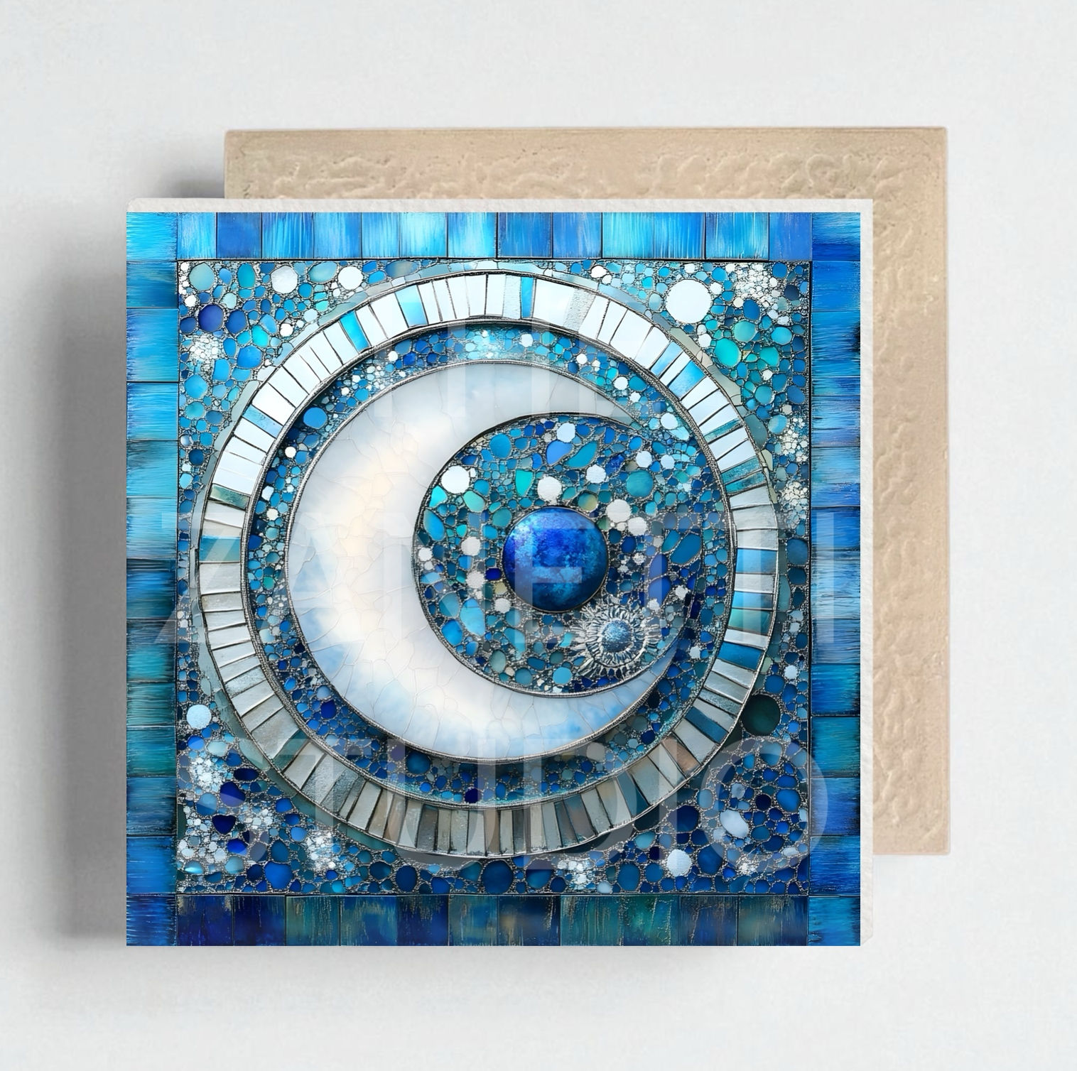 🌙 🌞 Sun Moon Ceramic Decorative Tile 6”x6”“