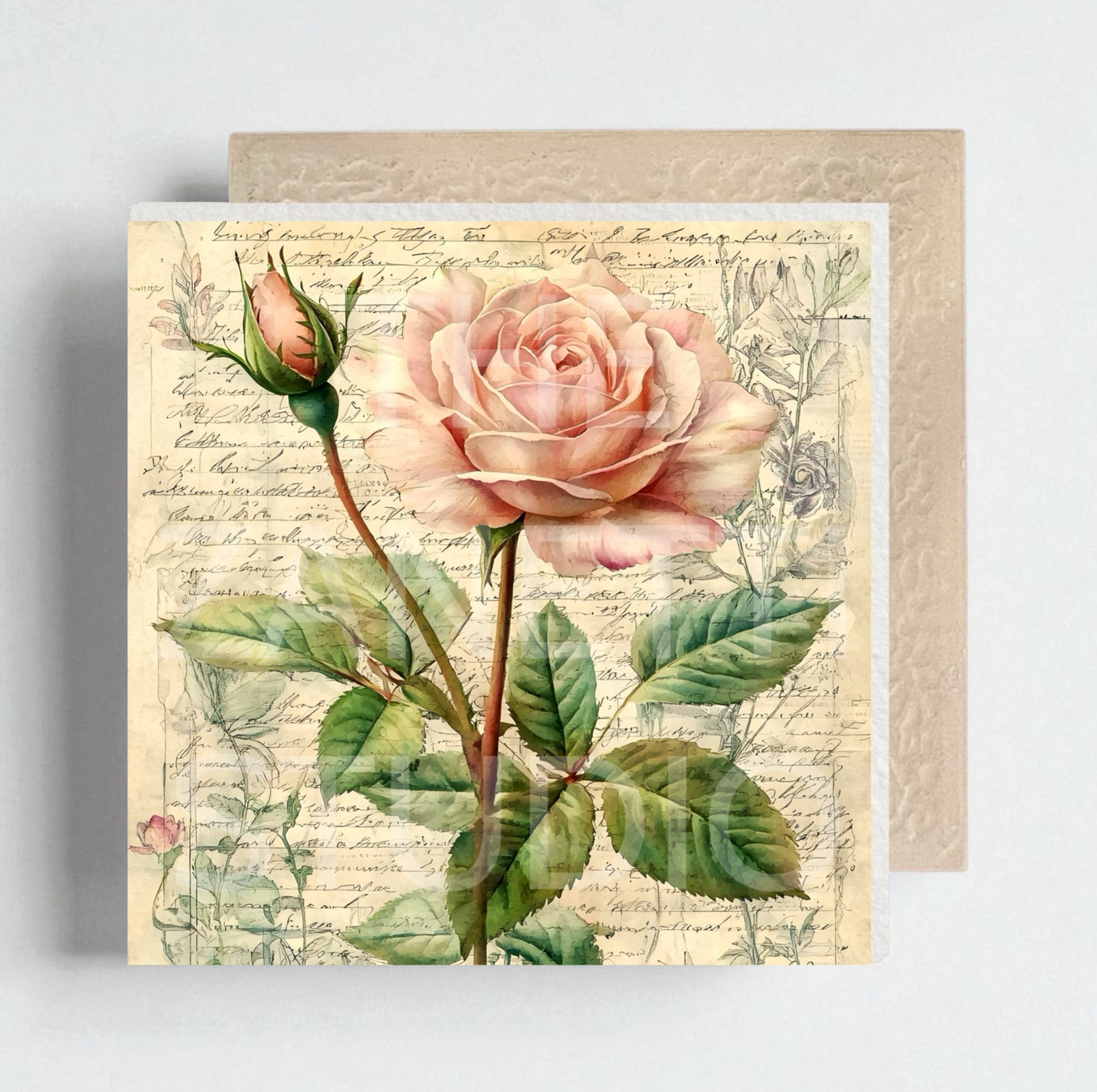 🌹 Rose Ceramic Decorative Tile 6”x6”