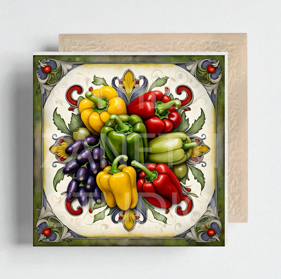 Thumbnail: 🥗 Vegetables Ceramic Decorative Tile 6”x6”