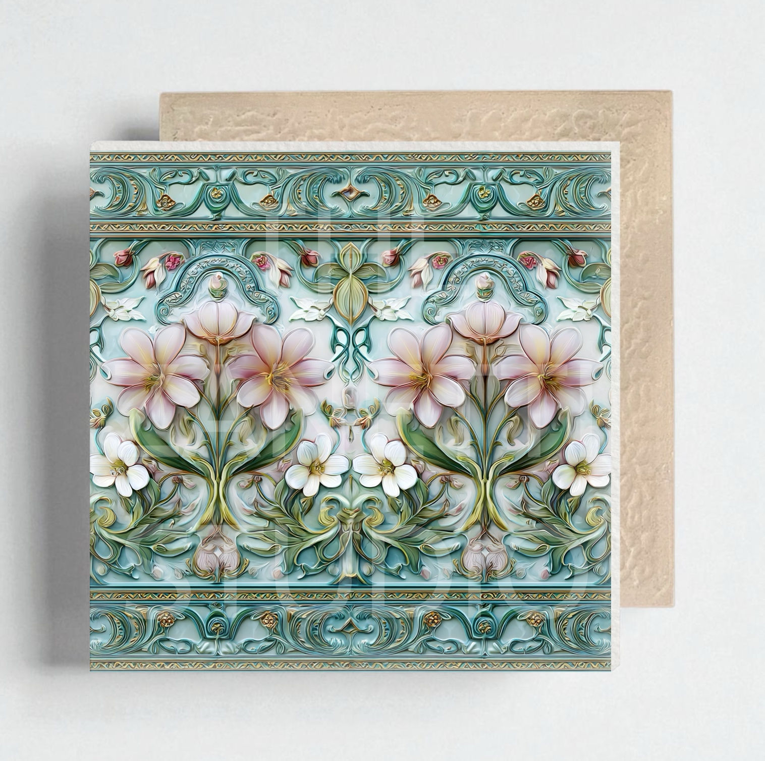 💐 Flowers Ceramic Decorative Tile 6”x6”