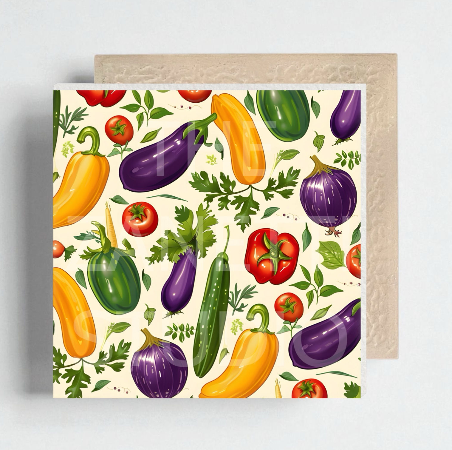 🥗 Vegetables Ceramic Decorative Tile 6”x6”
