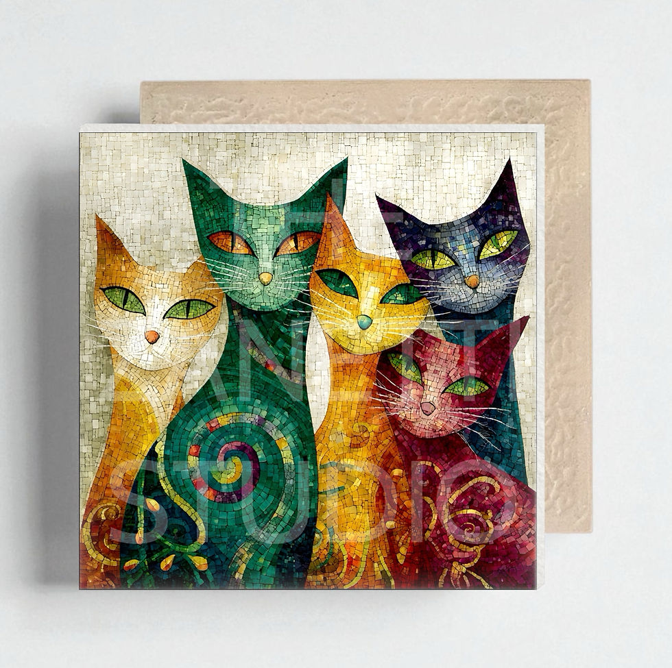 Thumbnail: 🐈‍⬛ Cat Ceramic Decorative Tile 6”x6”