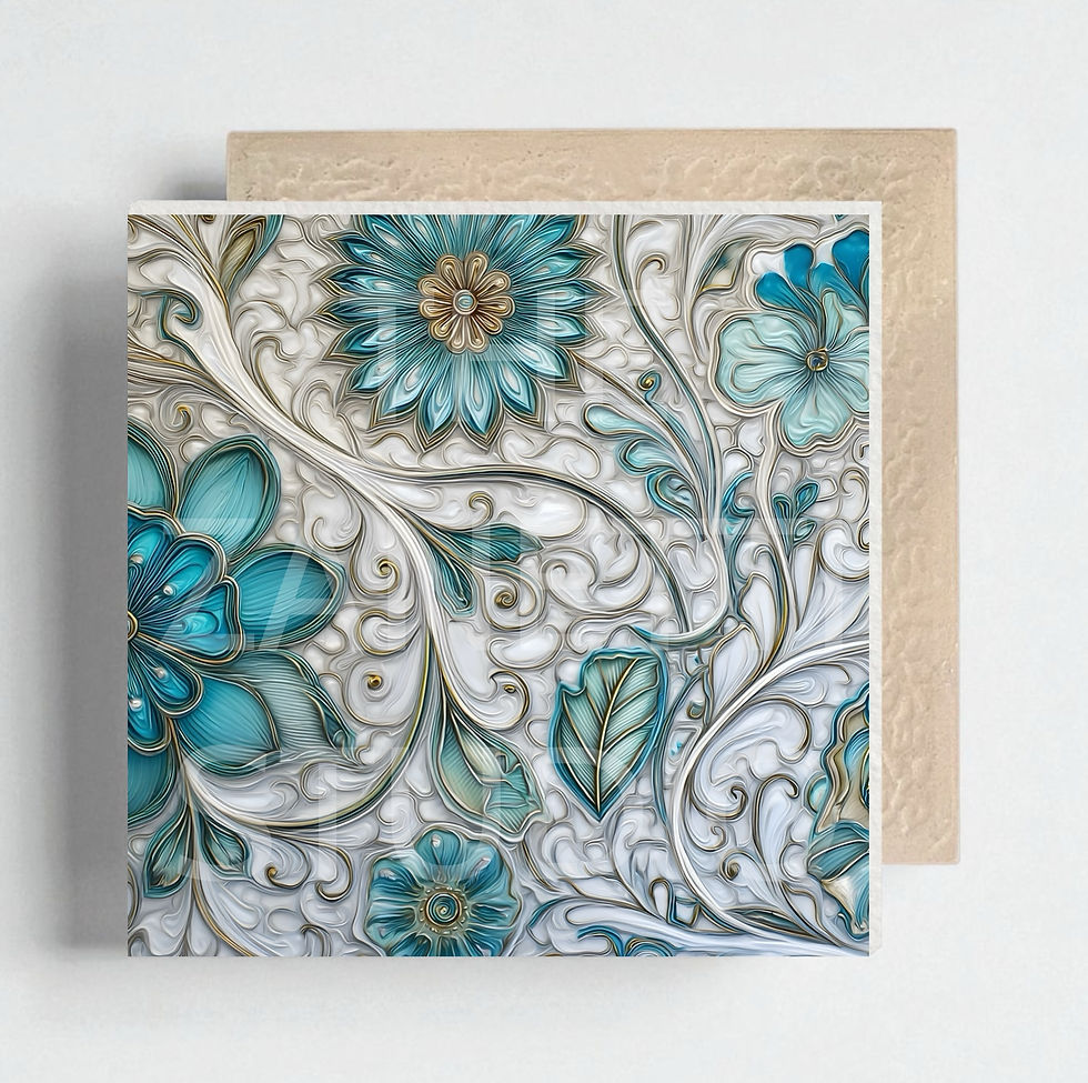 Thumbnail: 💐 Flower Ceramic Decorative Tile 6”x6”