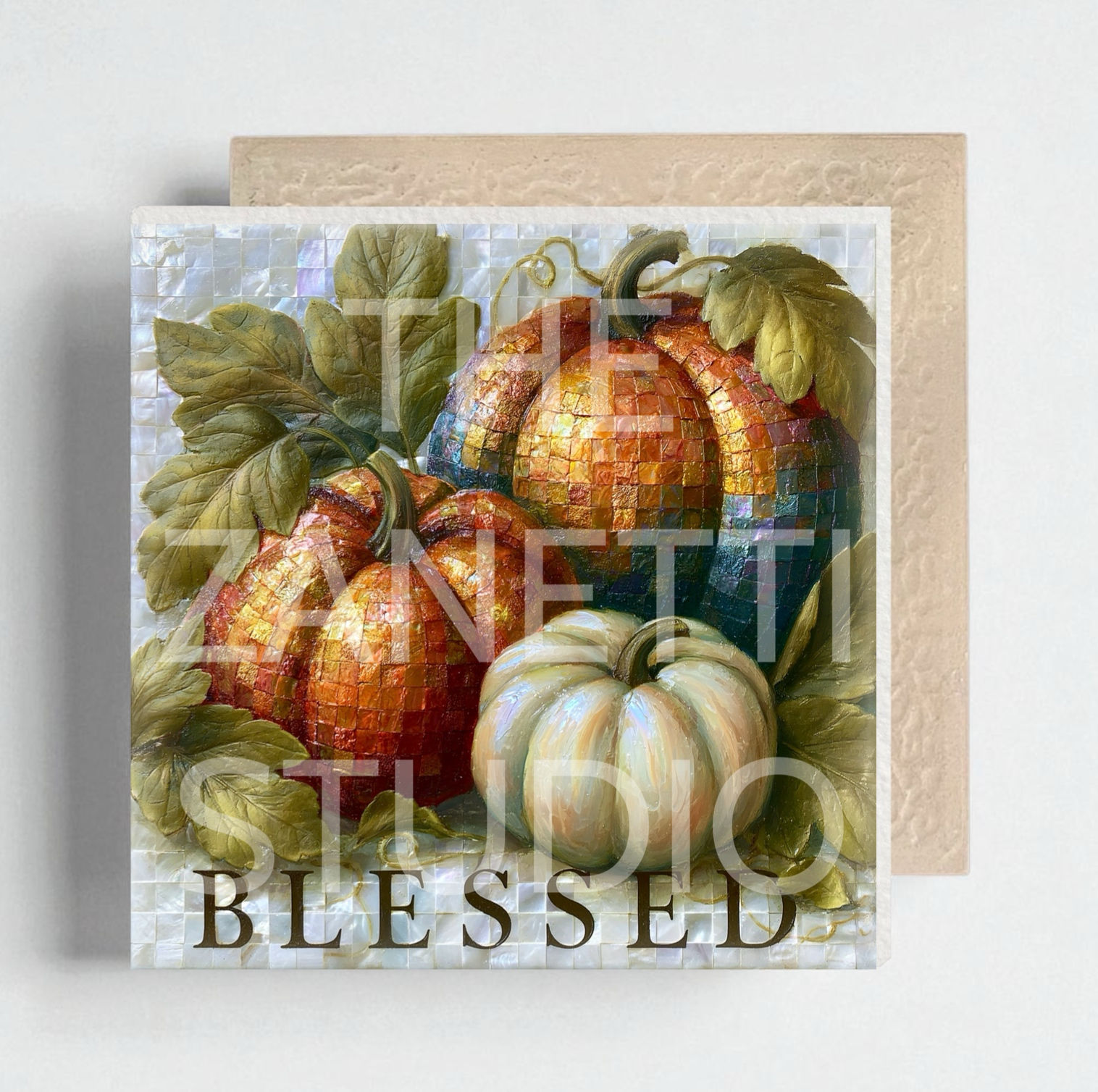 🎃 Pumpkin Ceramic Decorative Tile 6”x 6”