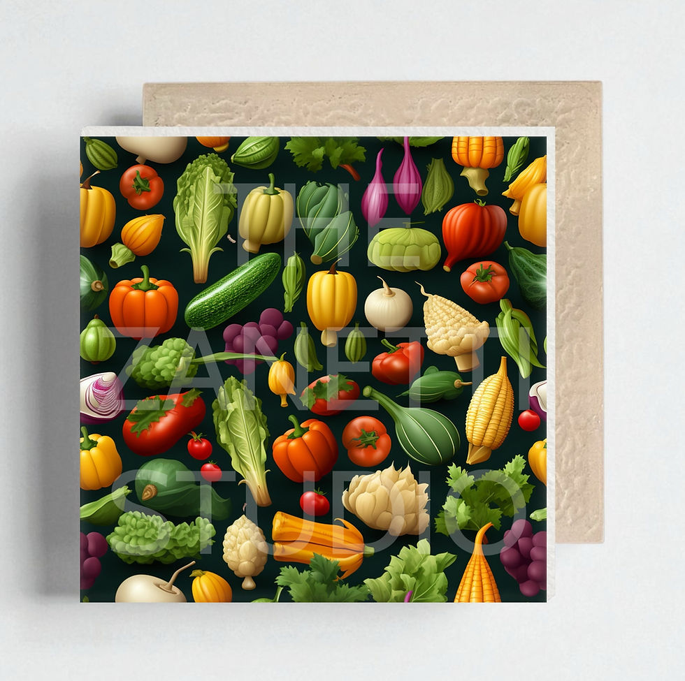 Thumbnail: 🥗 Vegetables Ceramic Decorative Tile 6”x6”