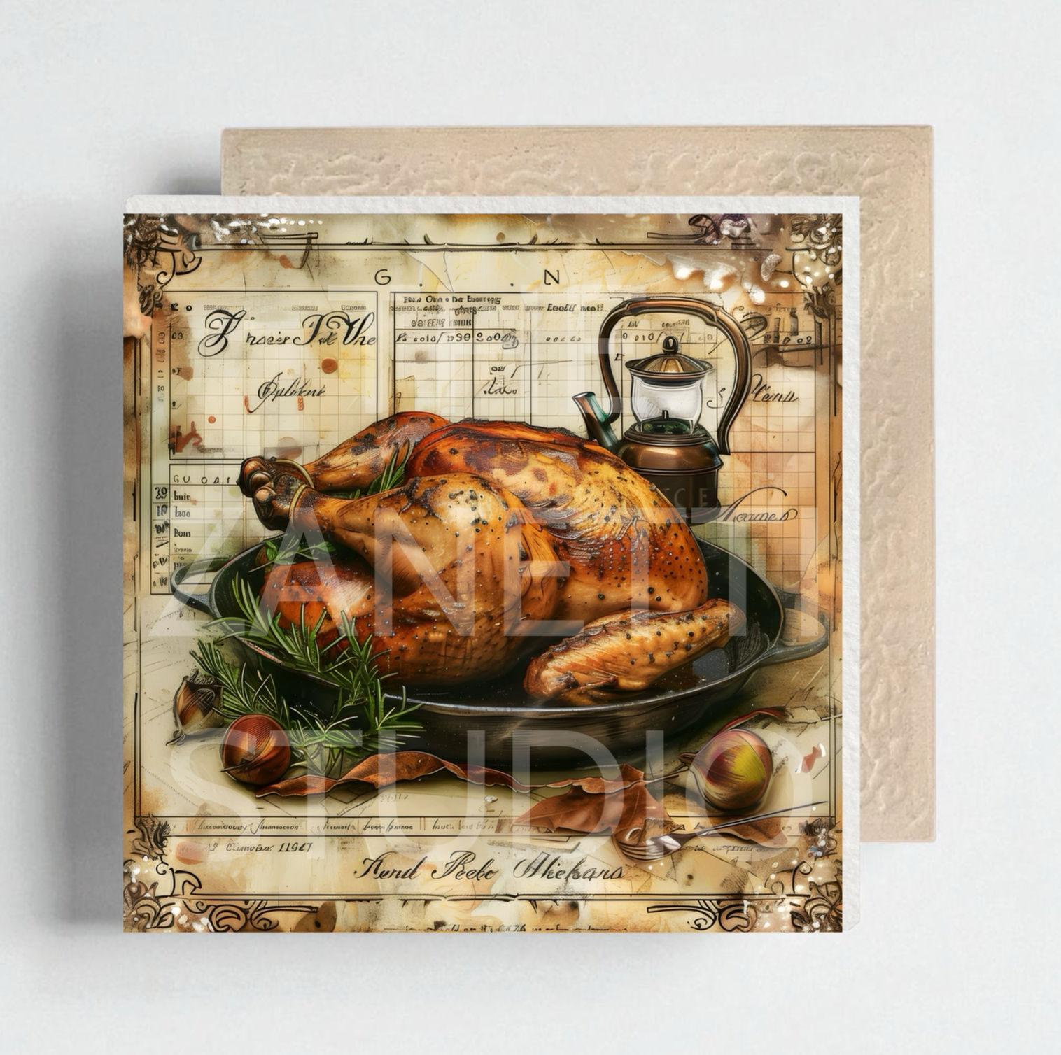 🍗 Chicken Ceramic Decorative Tile 6”x6”