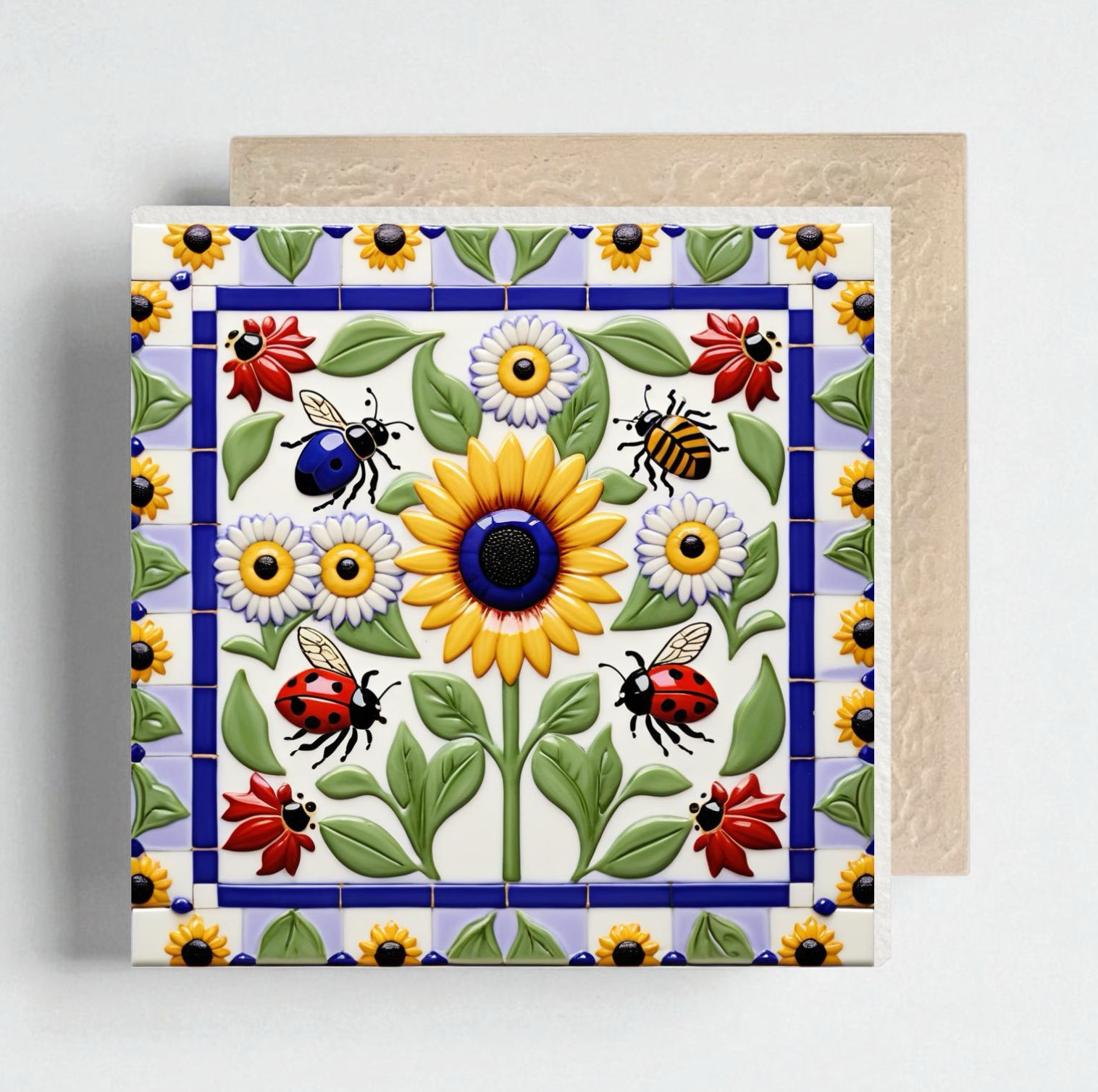 🌻 Sunflowers Ceramic Decorative Tile 6”x 6”