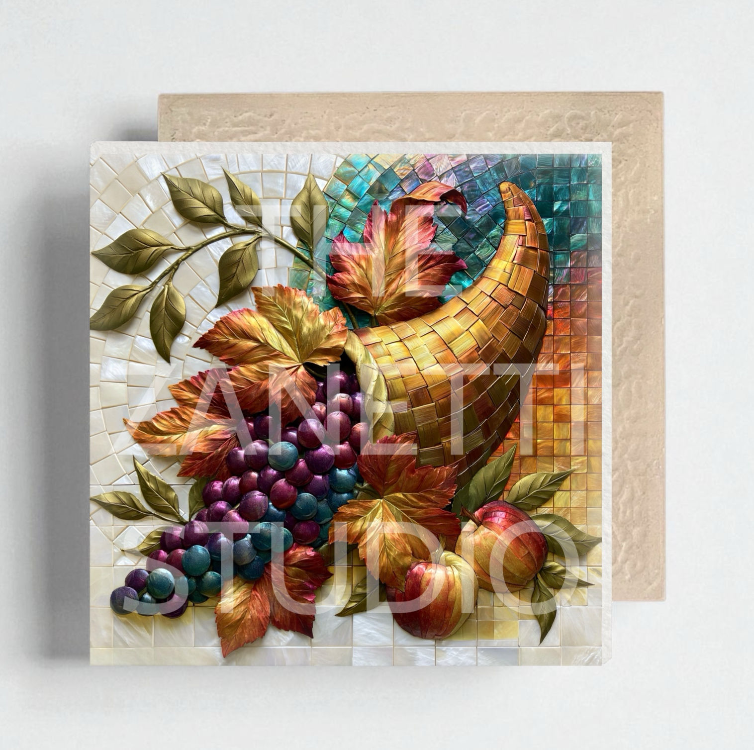 🍇 Grapes Ceramic Decorative Tile 6”x 6”