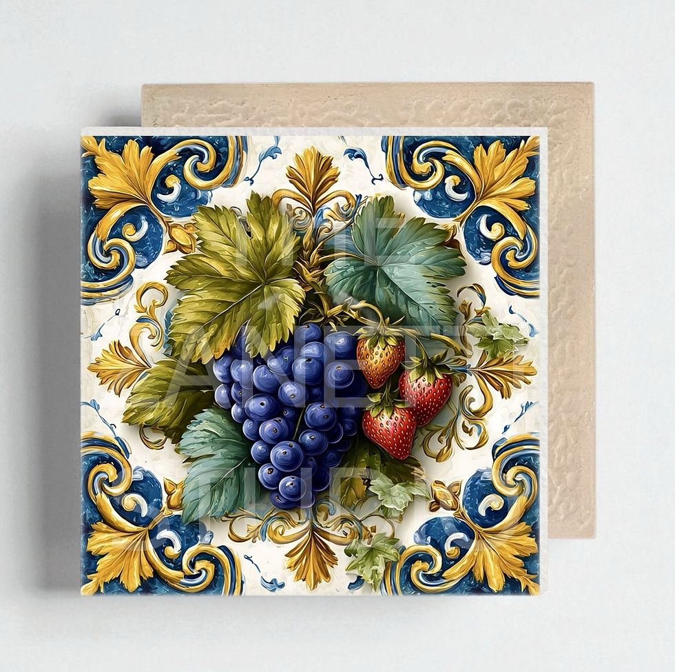 Thumbnail: 🍇 Grapes Ceramic Decorative Tile 6”x 6”