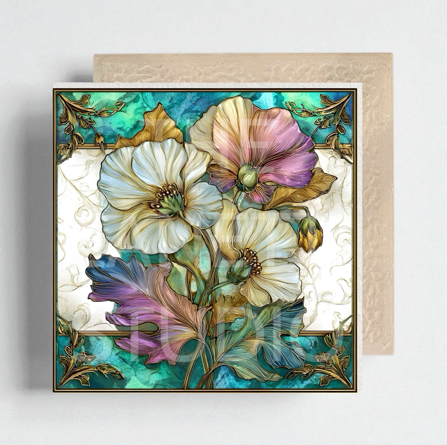 💐 Flower Ceramic Decorative Tile 6”x6”