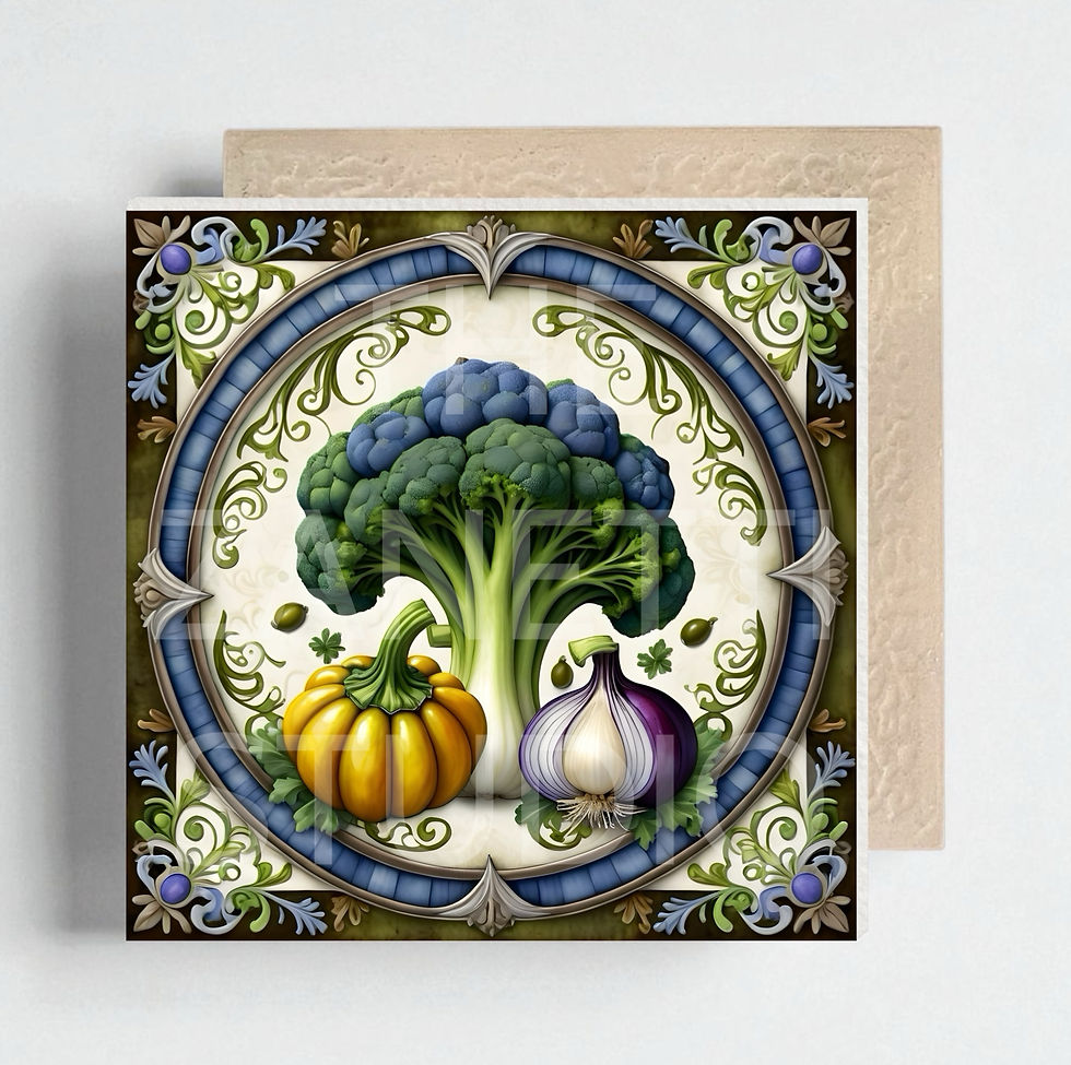 Thumbnail: 🥗 Vegetables Ceramic Decorative Tile 6”x6”