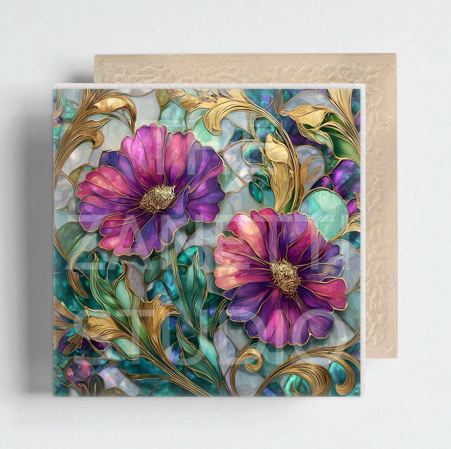 💐 Flower Ceramic Decorative Tile 6”x6”