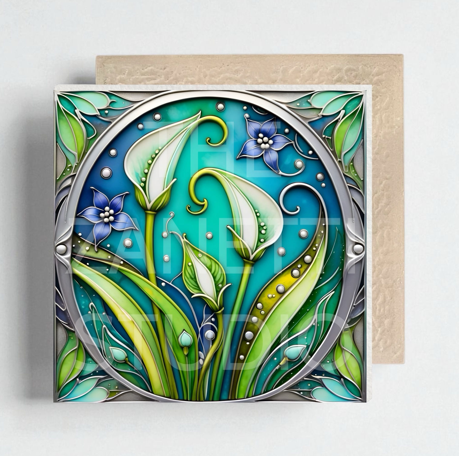 💐 Flower Ceramic Decorative Tile 6”x6”