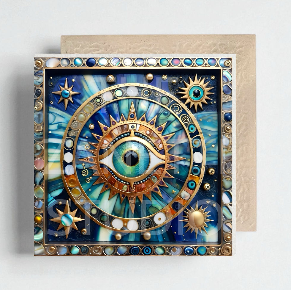 Thumbnail: 🌙 🌞 Sun Moon Ceramic Decorative Tile 6”x6”