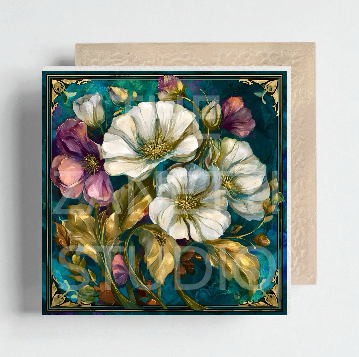💐 Flower Ceramic Decorative Tile 6”x6”