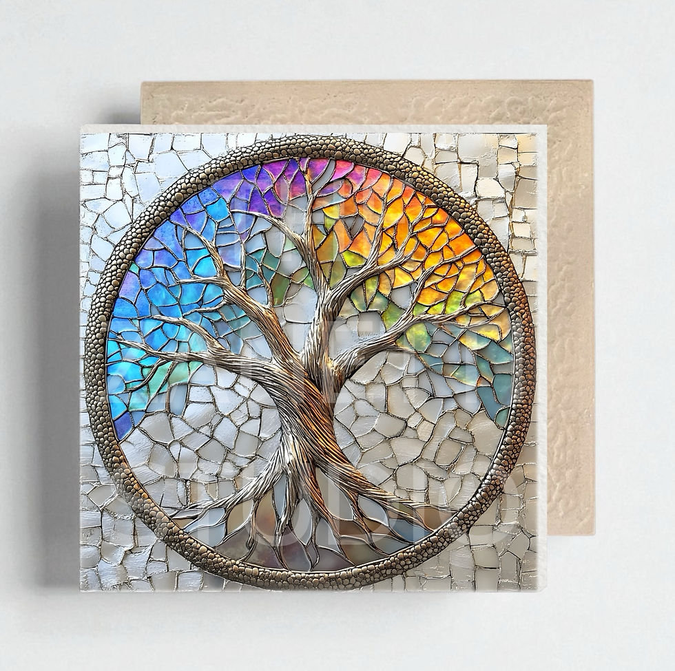 Thumbnail: 🌳 Tree of Life Ceramic Decorative Tile 6”x6”