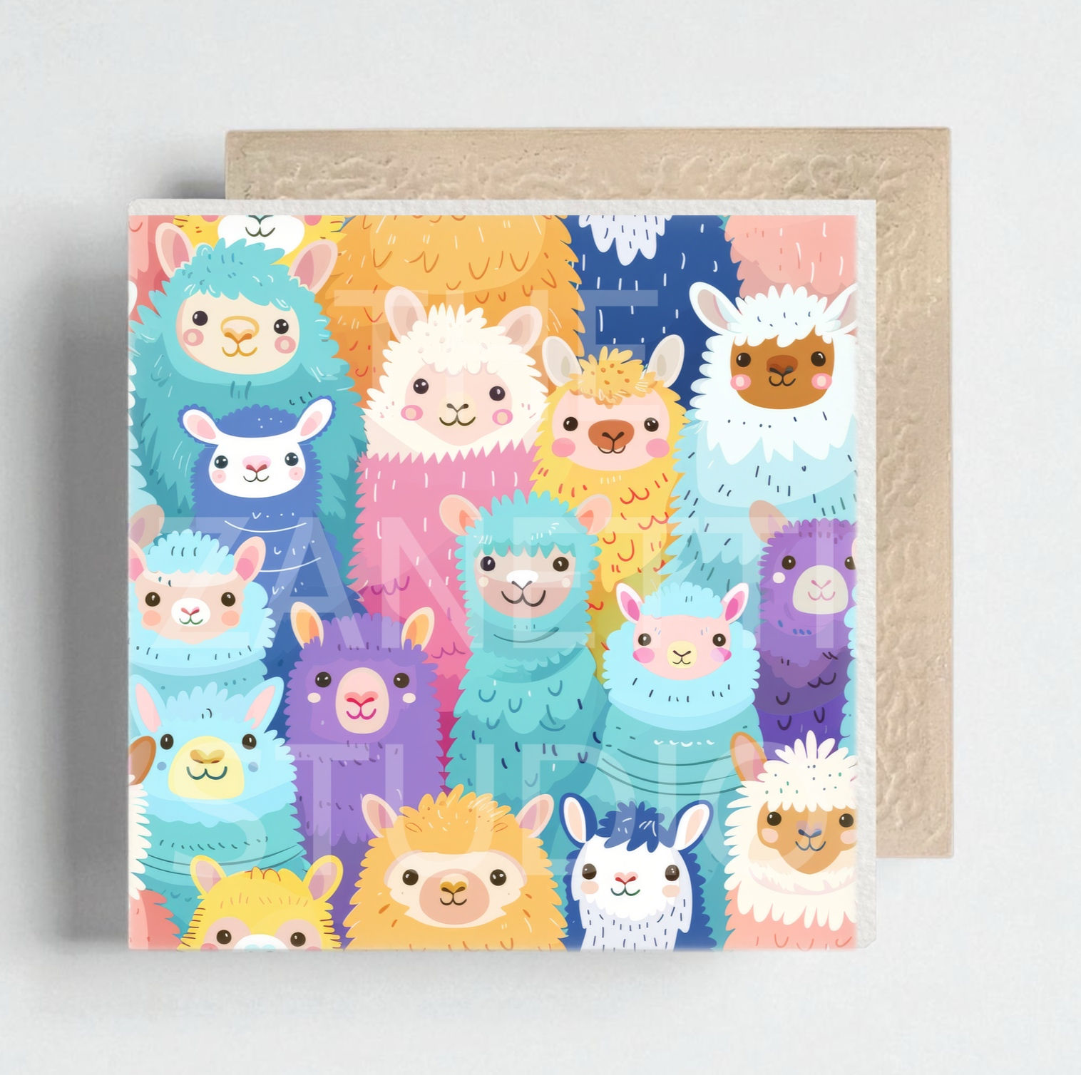 🦙 Llama Ceramic Decorative Tile 6”x6”