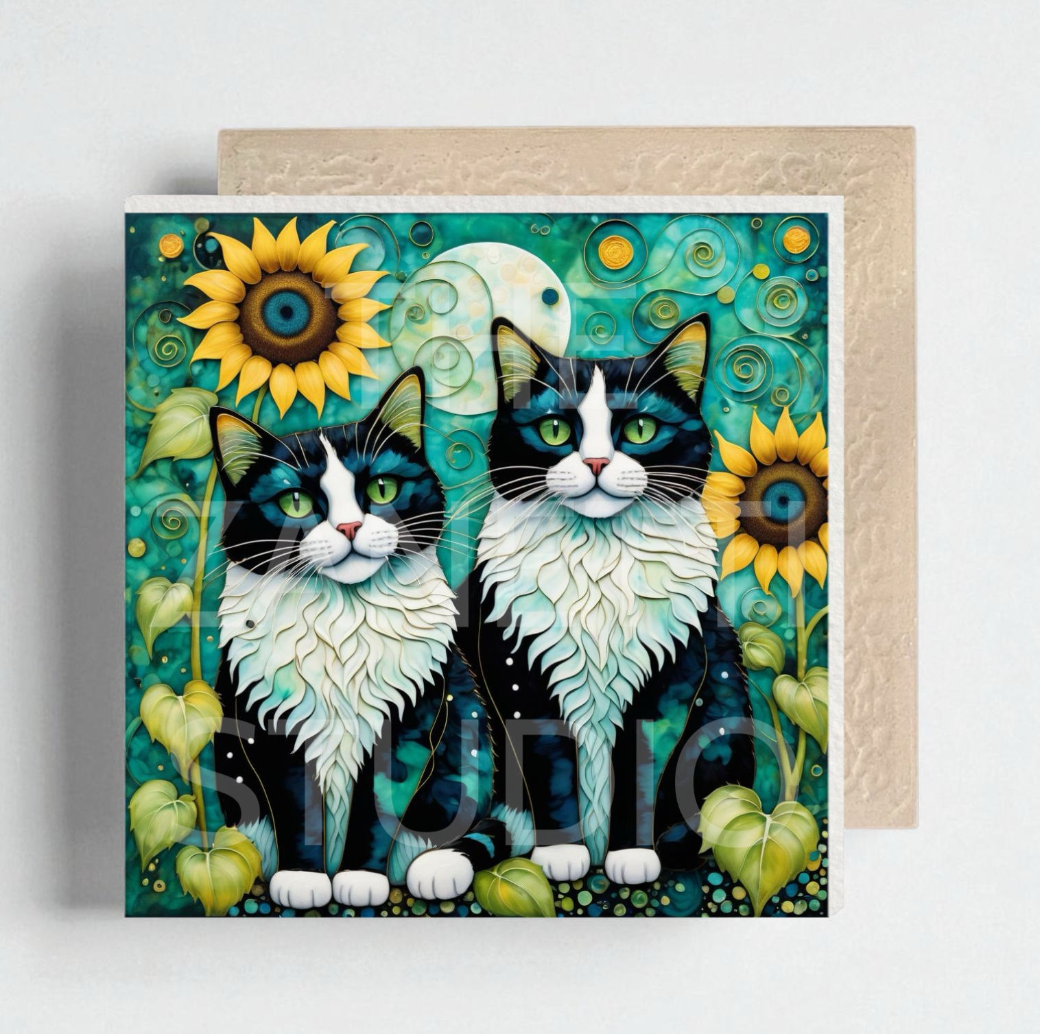 🐈 Cat Ceramic Decorative Tile 6”x 6”