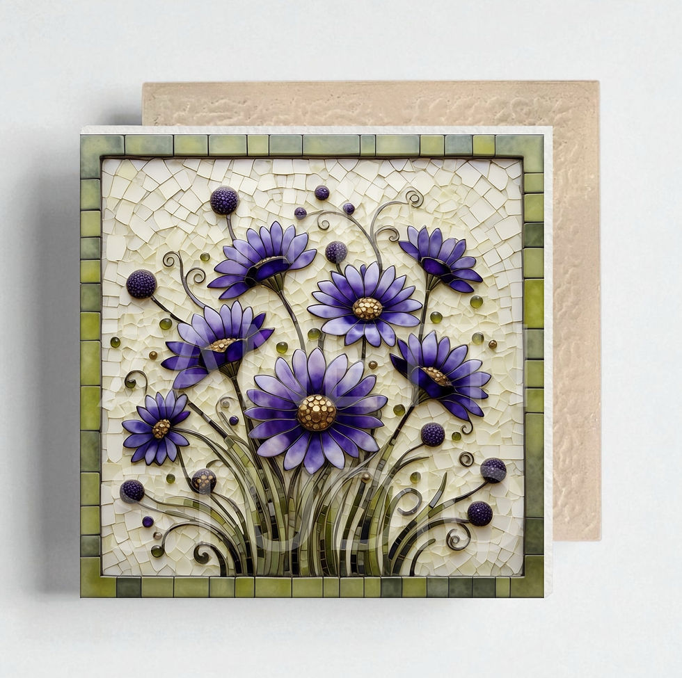 Thumbnail: 💐 Flower Ceramic Decorative Tile 6”x6”